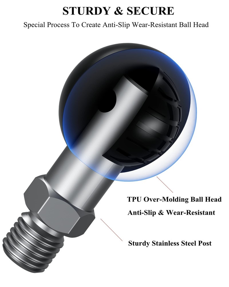 1'' Ball Adapter With M10 X 1.25 Threaded Post Compatible With Ram Mounts B Size