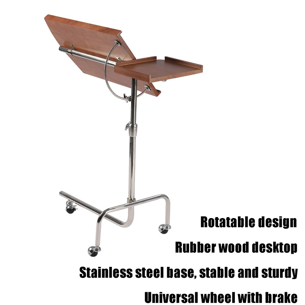 Angle Height Adjustable Rolling Laptop Desk Sofa Bed Tray Notebook Table Stand
