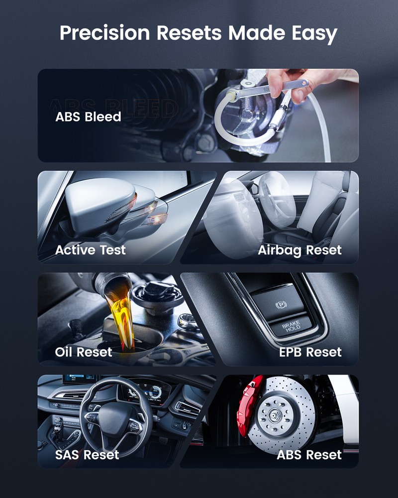 WiFi Bi-directional Scanner OBD2 Code Reader ABS Bleeding Oil & EPB Brake Reset