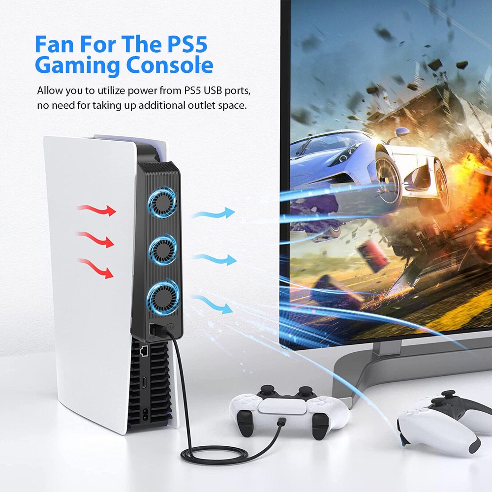For PS5 PlayStation 5 Cooling Fan Fully Compatible With Console Models