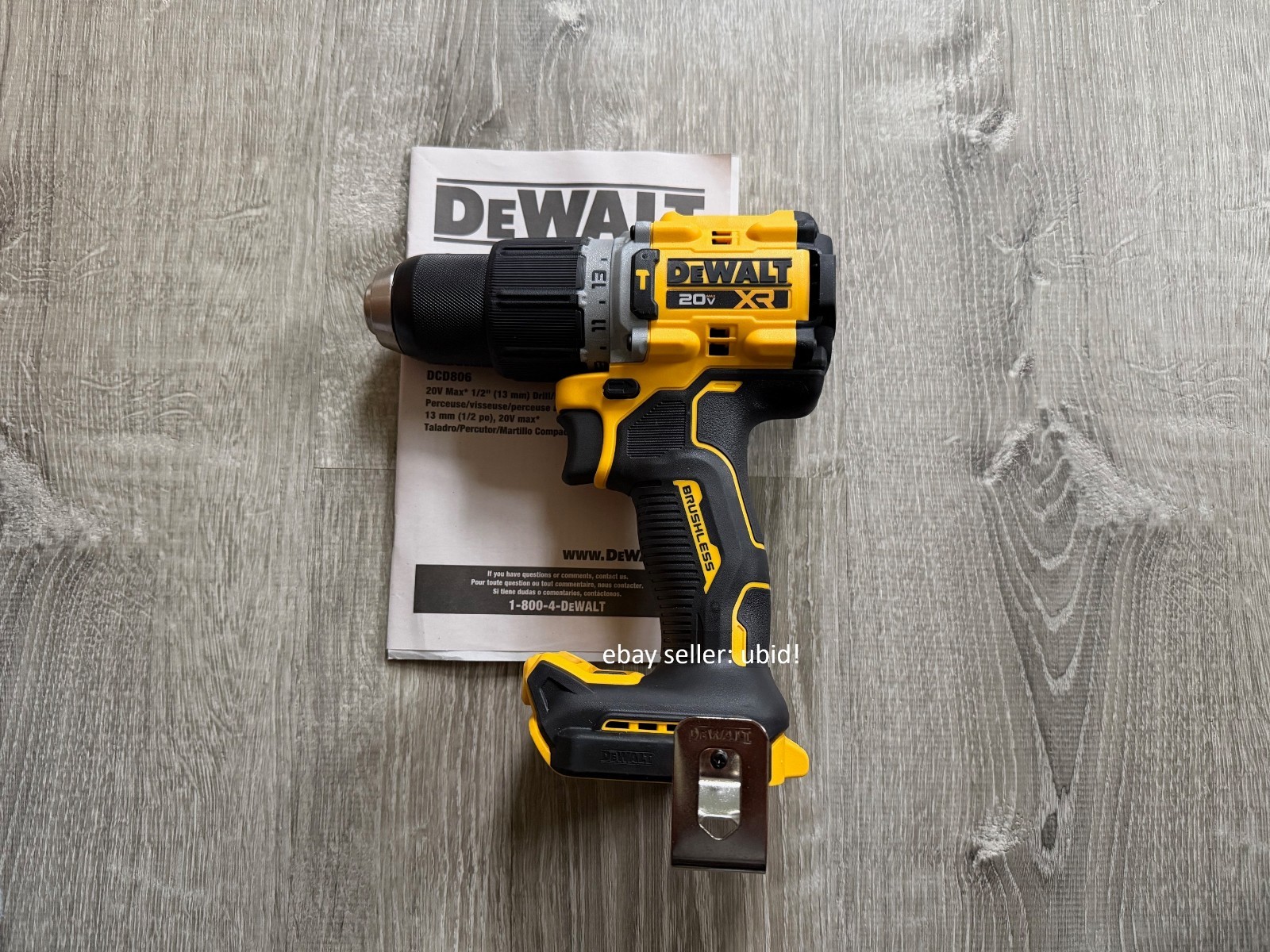 DeWALT DCD806B 20V XR 1/2" Brushless Hammer Drill/Driver Tool Only New!