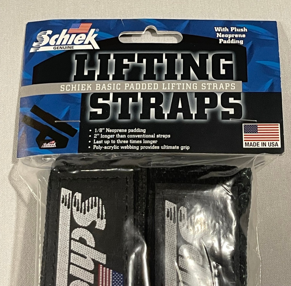 Schiek Sport 1000BPS Basic Padded Lifting Straps Wrist Protector Black Pair