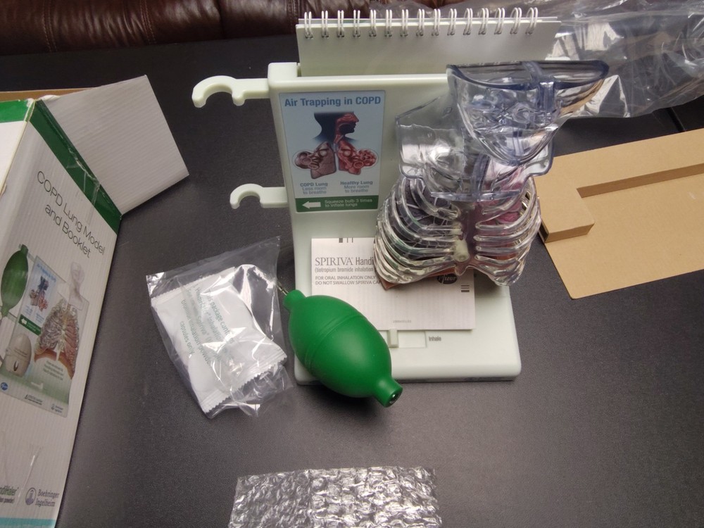 Vintage Pfizer COPD Display Model - Dr office interactive Spiriva Nib lungs