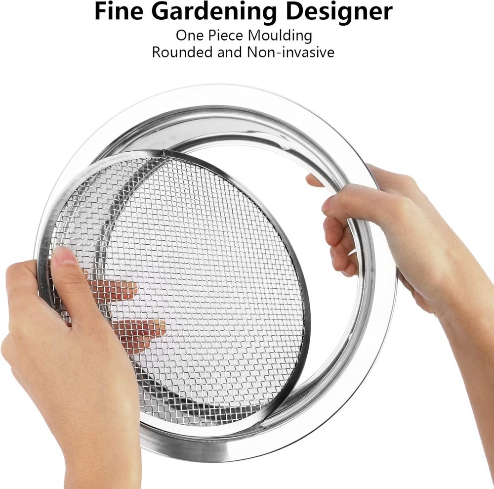 Durable Round Frame Soil Sifter with Interchangeable Screens for Landscaping