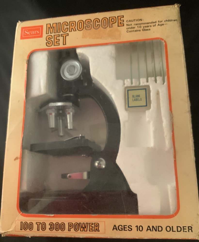 Vintage Sears Microscope set #49- 24127 75-600 Power