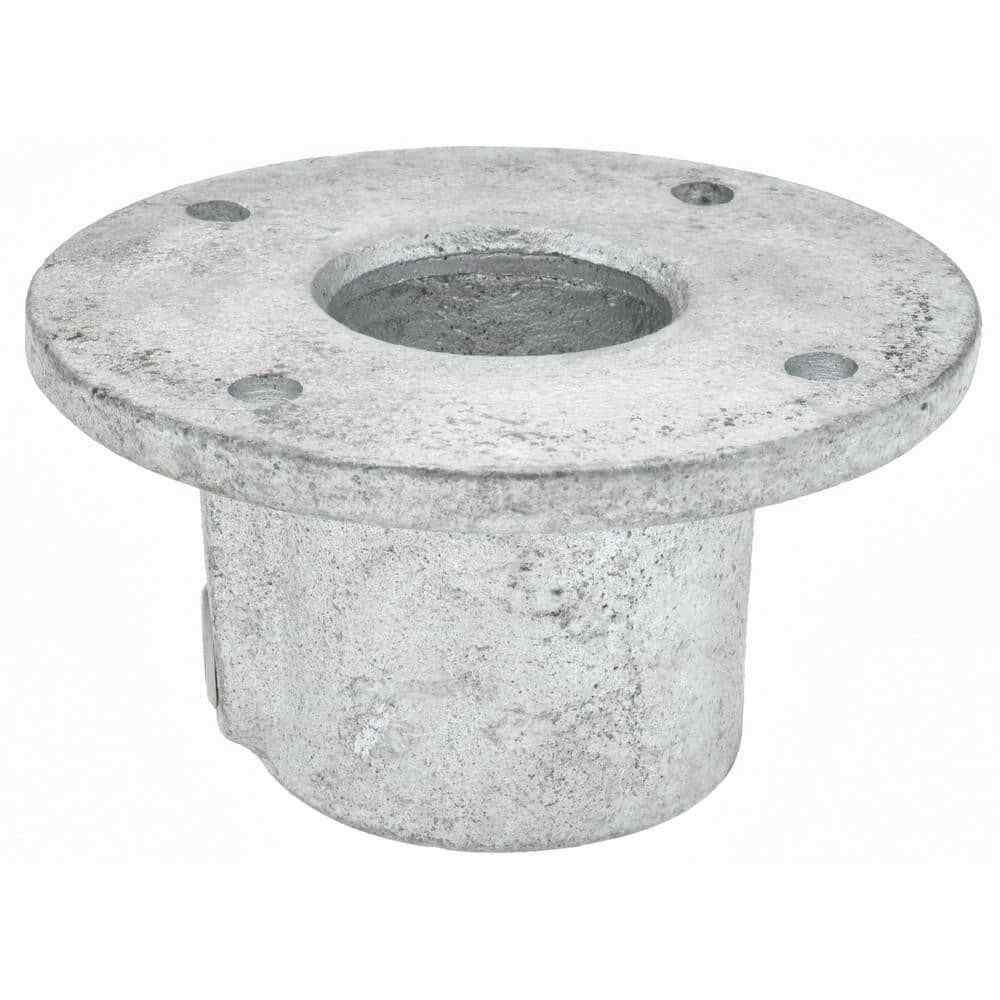 PRO-SAFE Galvanized Pipe Rail Fitting: 1-1/2" Pipe, Railing Flange, 1 Piece