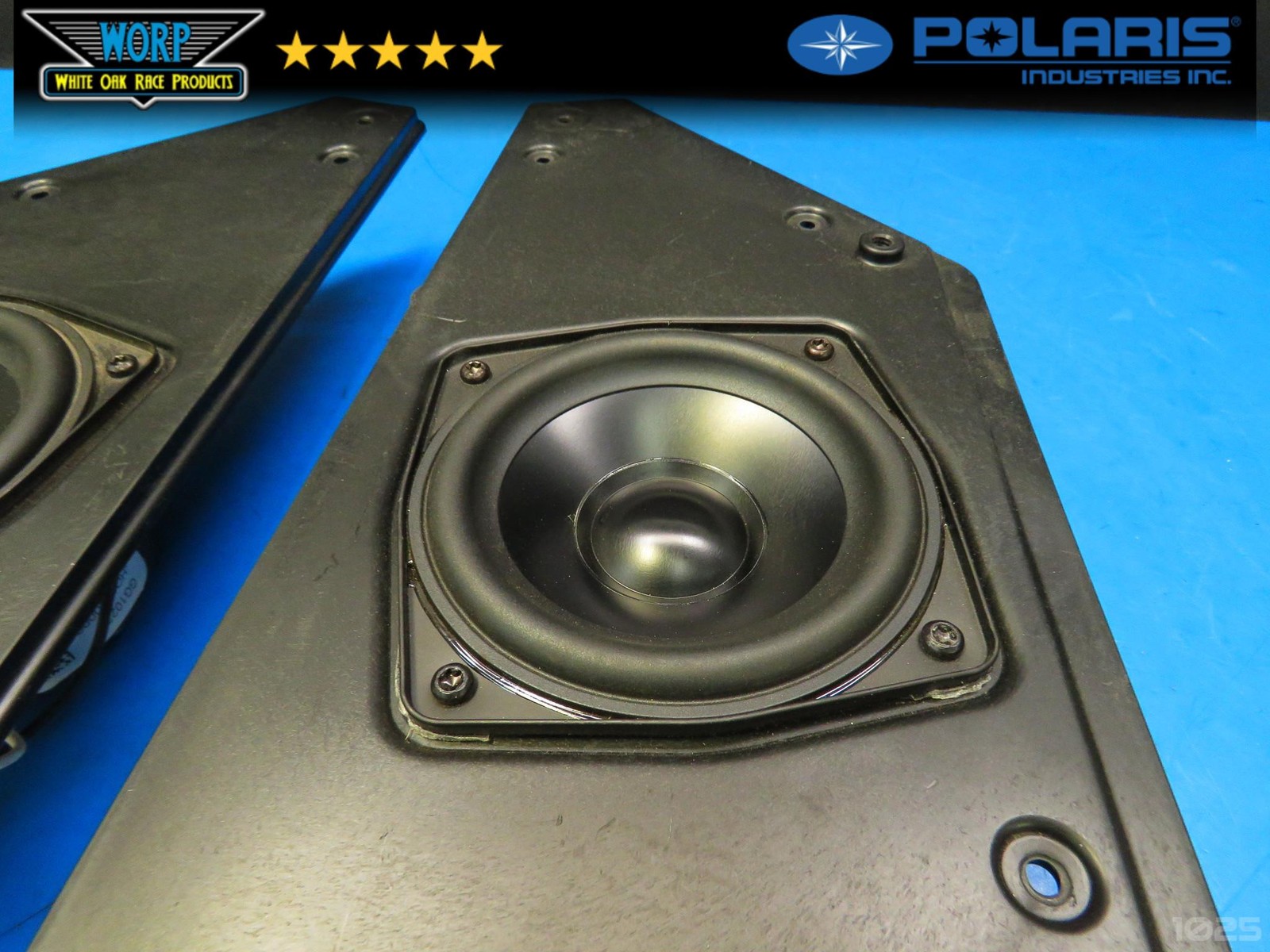 24-25 POLARIS XPEDITION MID WOOFER SET W/ MOUNTS GRILLES SPEAKERS GENUINE OEM