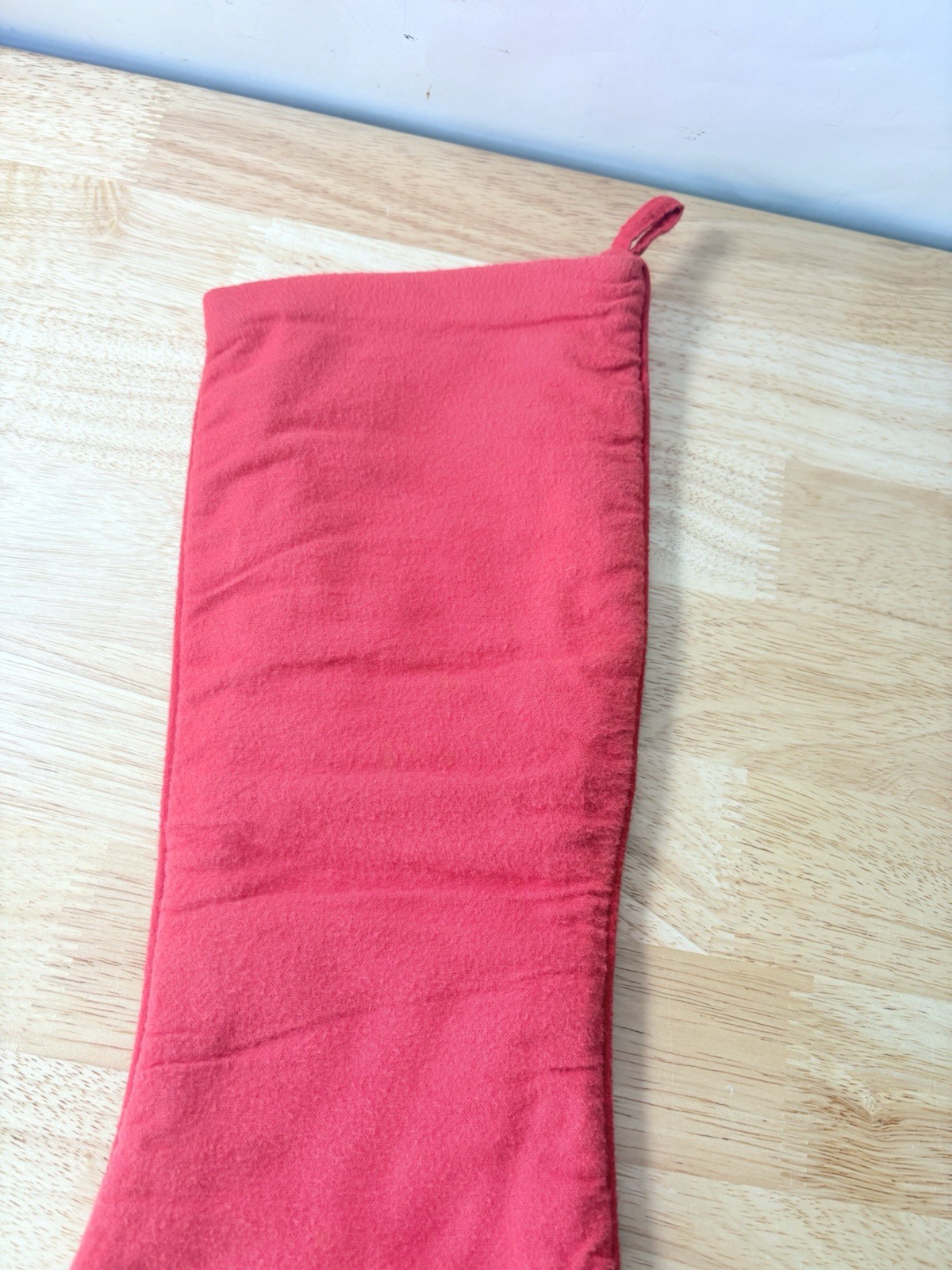 VTG Wool Needlepoint Christmas Stocking Santa Squirrel Bear Presents Felt 22”