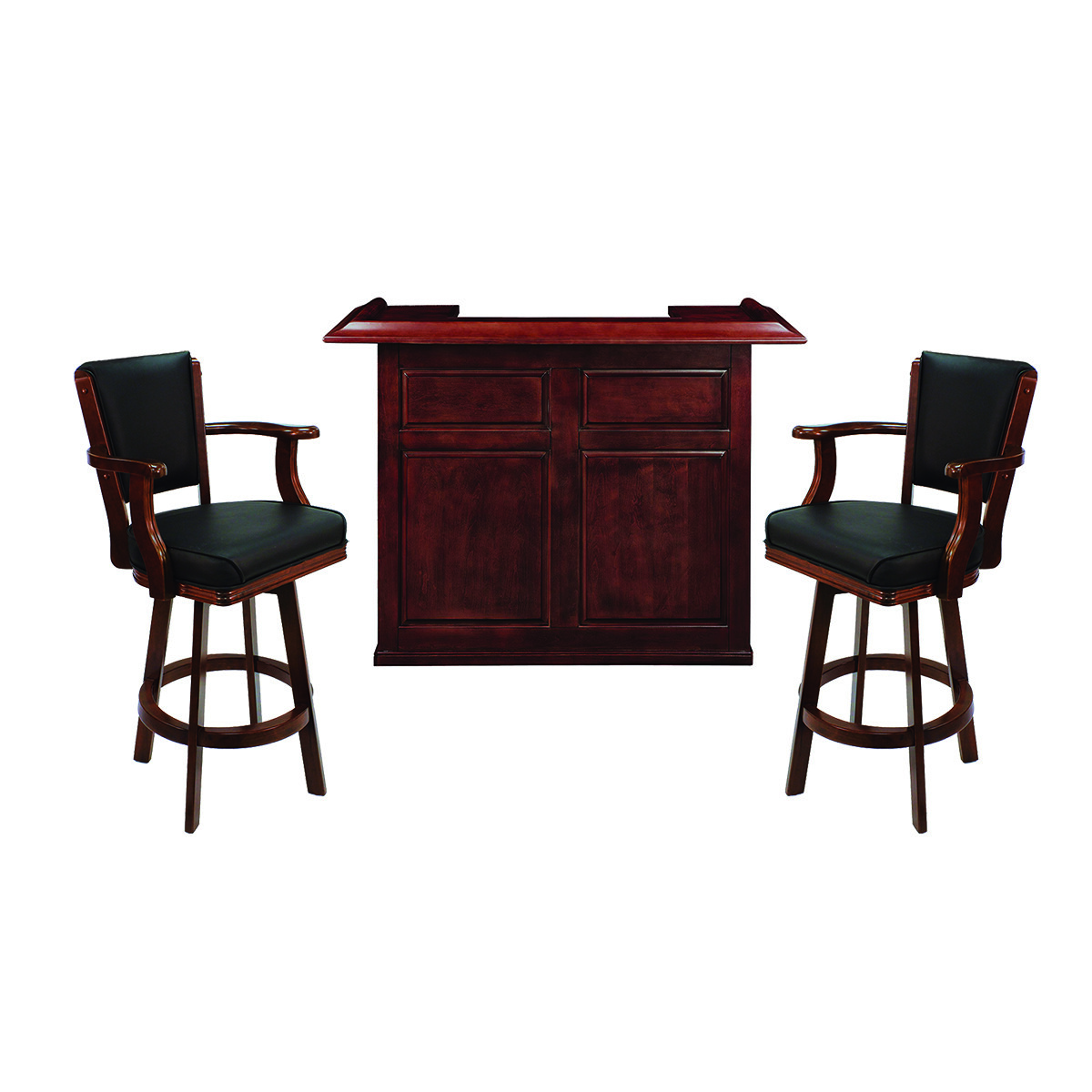 RAM Gameroom 60" English Tudor Home Bar with 2 Matching Bar Stools