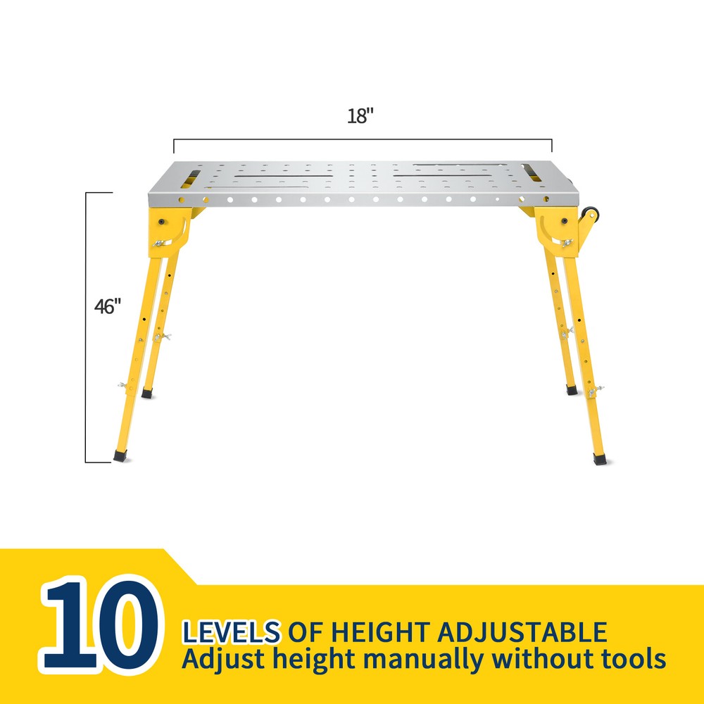 Welding Table, Portable Folding Workbench With Adjustable Height for Garage,Shop