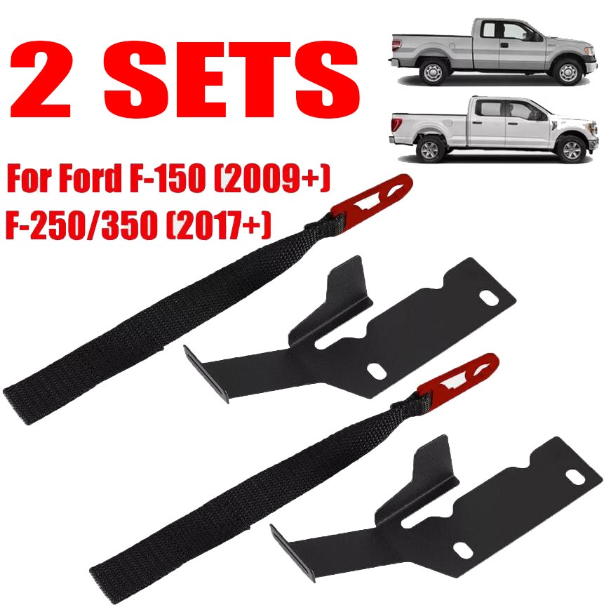 2 Set Rear Seat Quick Latch Release Kit Black Strap For Ford F150 F250 F350
