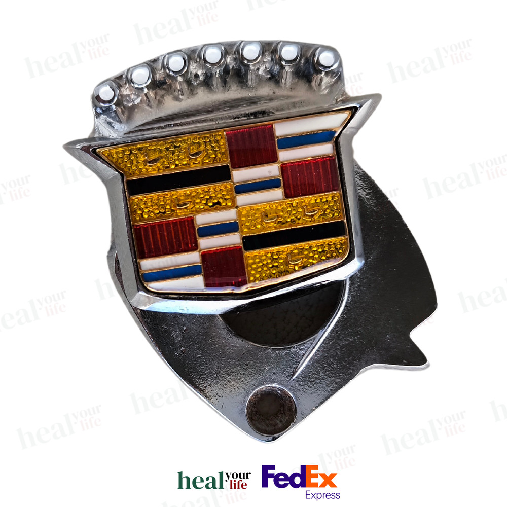 77-92 Cadillac Fleetwood Eldorado Deville Seville Silver Trunk Lock Cover Emblem