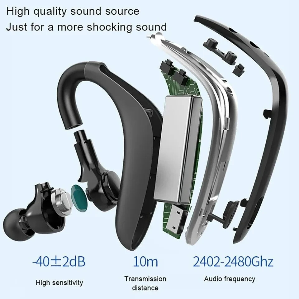 Wireless Bluetooth Handsfree Earphone Earhook Headset For Smart Phone Universal