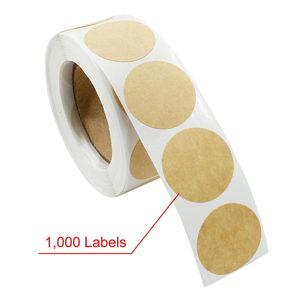 LifCratms 1 Inch Kraft Code Dot Stickers, Color Coding Label Round 1",