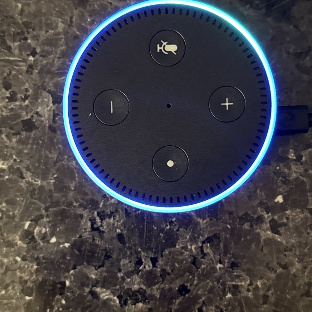 Amazon Echo Dot 2nd Generation Smart Speaker - Black (RS03QR) plus Adapter