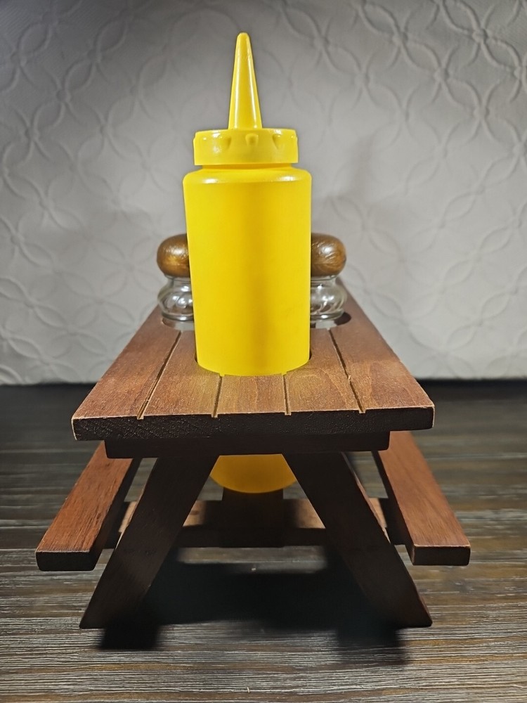 Vintage Picnic Table Condiment Holder