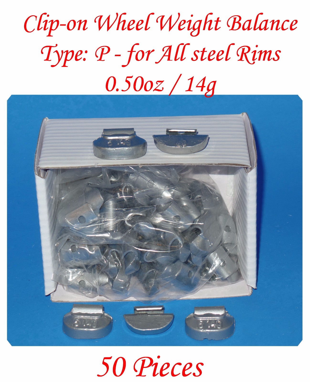 ASSORTMENT 300 Pcs CLIP-ON WHEEL WEIGHT BALANCE P 0.25 0.50 0.75 1.0 1.25 1.50z