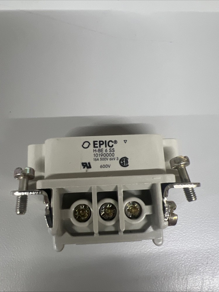 lapp usa 10190000 h-be 6 ss rectangular connecter plug insert