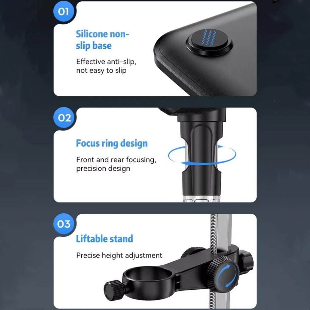 1200X 1080P Video Focusing Camera Microscope 7 "IPS Screen Digital Microscope