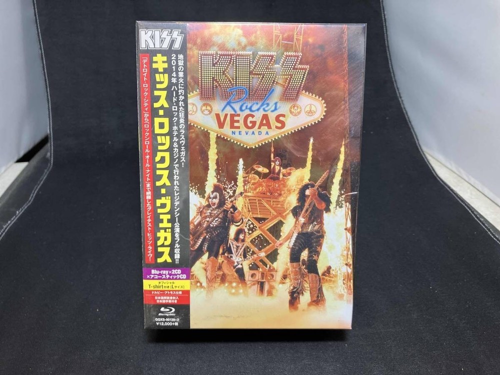 Kiss Rocks Vegas Blu-ray Disc + 3 CDs + T-shirt Box Set Limited Edition New