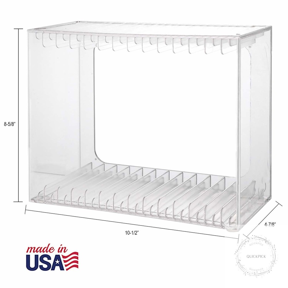 Stackable Clear Plastic DVD Organizer with Rubber Feet Rectangular Holder Perfec