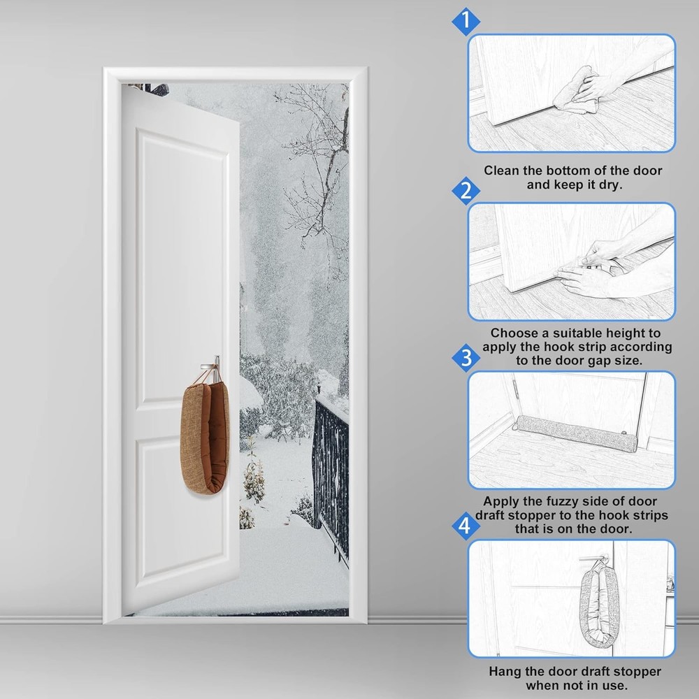 NABOWAN 32" Weighted Under Door Draft Stopper -Triangular 32 Inch, Brown