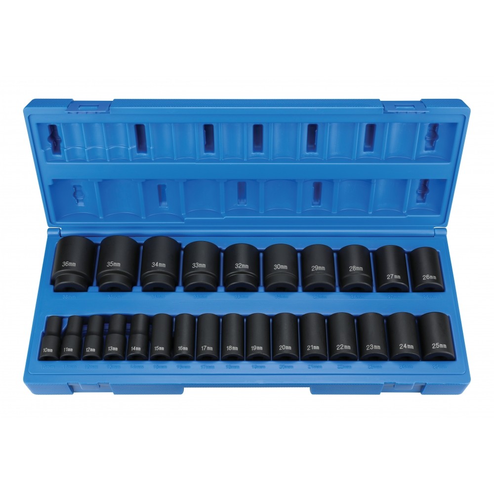 GREY PNEUMATIC 1326MSD 1/2” Drive Semi-Deep Length Impact Socket Set