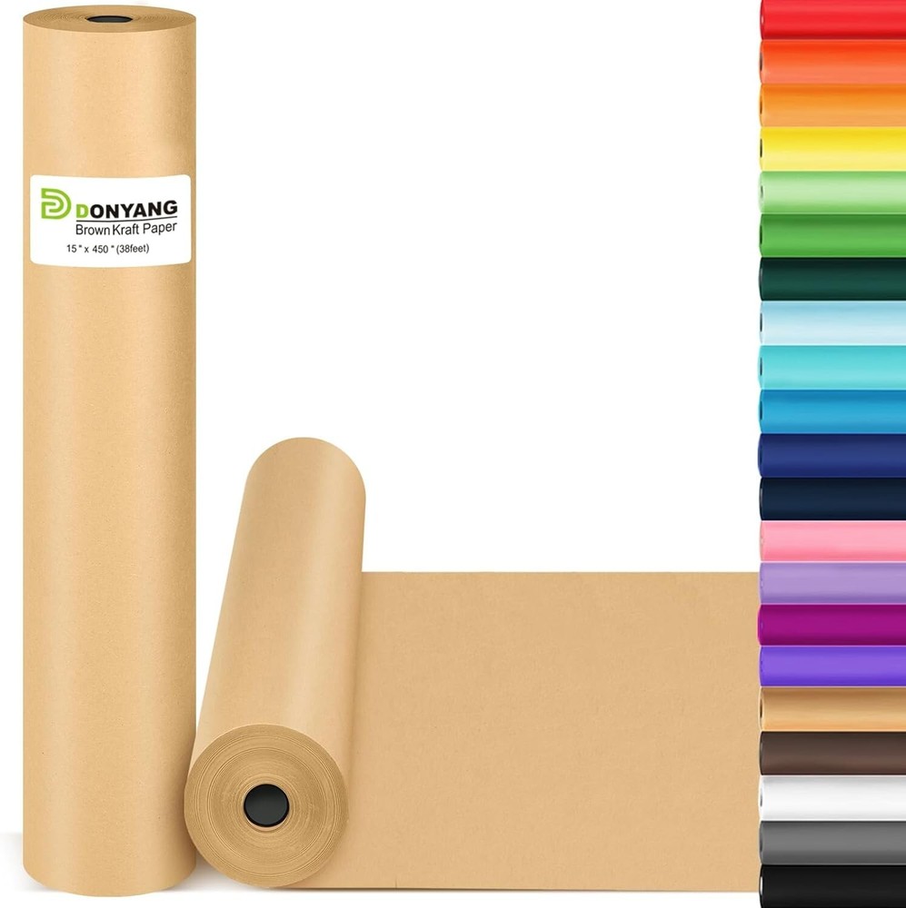 Classic Brown Wrapping Paper Roll 15" x 450" - Your Creative Gift Wrap Solution