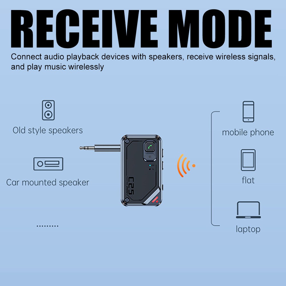 Bluetooth 5.3 Car Wireless Transmitter Receiver Adapter AUX Audio 3.5mm Jack-NEW