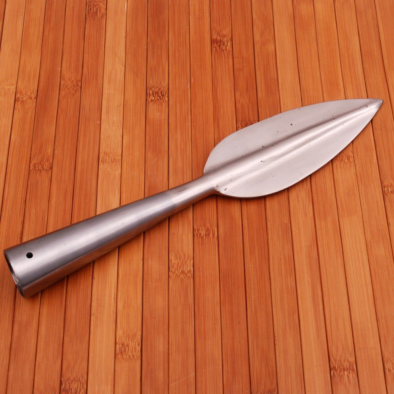 Medieval Warrior Functional Aella Leaf Shaped War Spear Point Head Carbon Steel