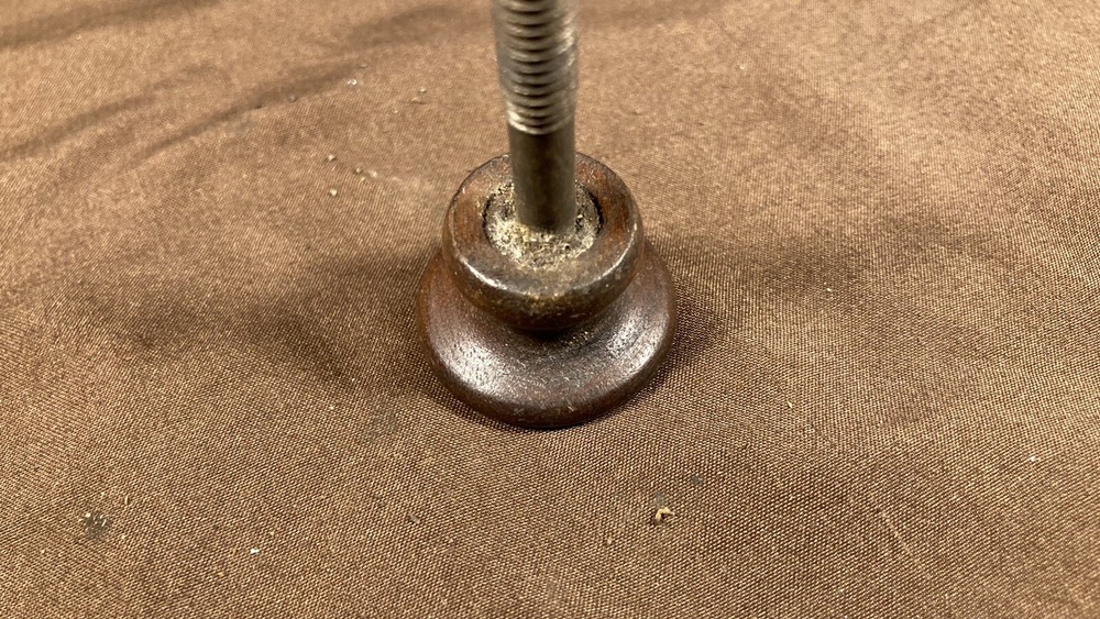 Antique Walnut? Round Knob Thick Drawer Door Pull Handle Long Threaded Shank