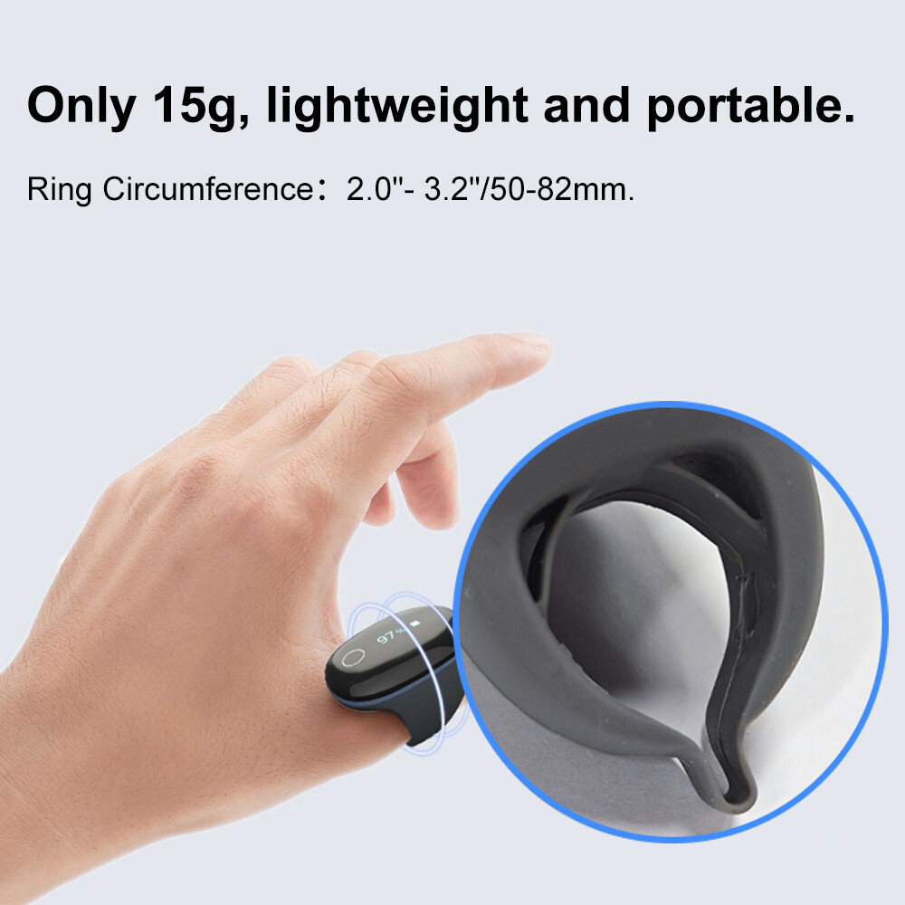 Wellue Rechargeable O2Ring Pulse Oximeter Continuous Tracking SpO2 & Pulse Rate