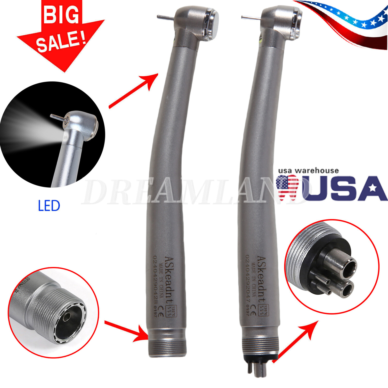 NSK Style Dental Fiber Optic LED E-generator/ High Speed Handpiece 2HOLE/4HOLE