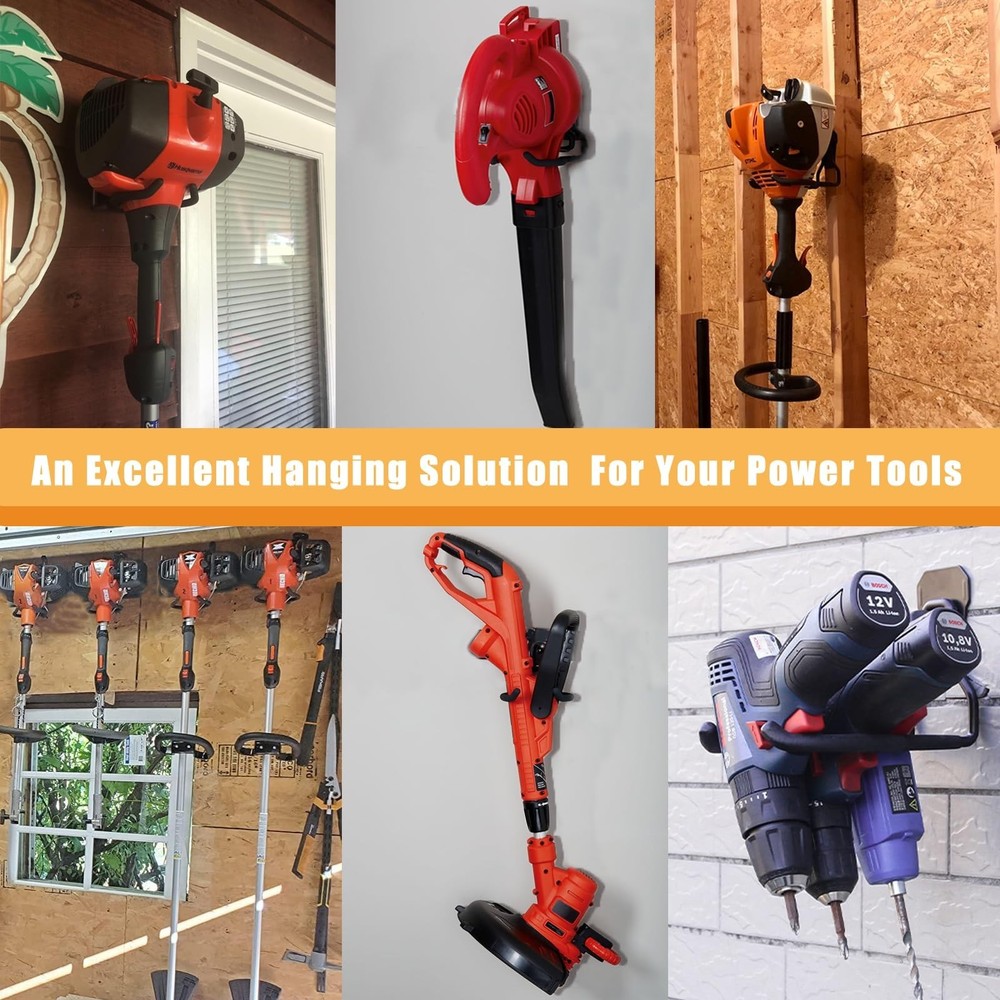 Power Tool Hanger, Weedeater Rack, Garage Wall Hooks, String Trimmer Hanger, ...