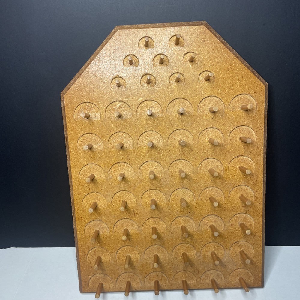 Vintage Wooden Wall Mount Hanging 51 Spool Thread Holder