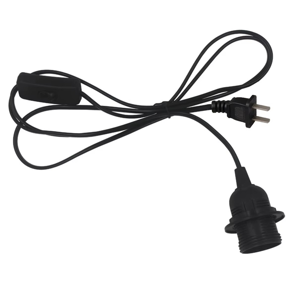 EU/US Plug 1.8M Power Cord Cables E27 Full Teeth Lamp Base Holder with Switch Wi