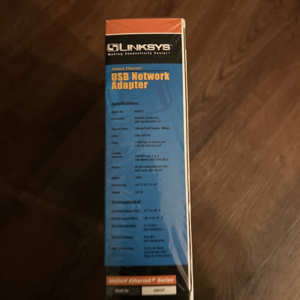 Linksys USB Network Adapter Model No. USB10T Cable DSL Compatible Ethernet