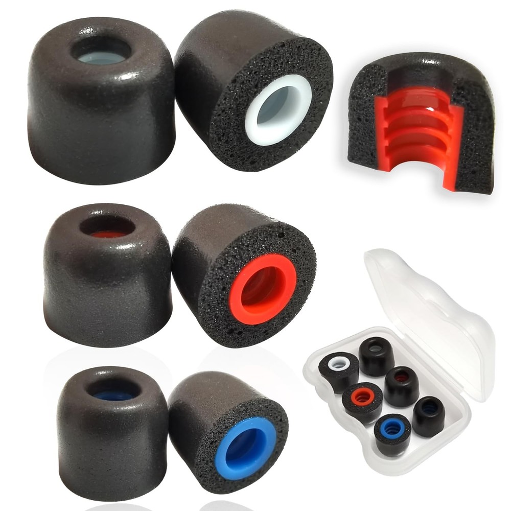 Luckvan Memory Foam Tips Replacement Ear Fit 5mm-7mm LMS, 4.9-LMS