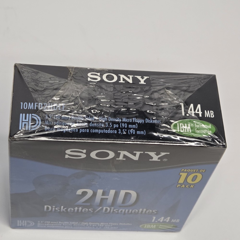 Sony Micro 3.5" Floppy Disc IBM Formatted Double Sided 10MFD-2HD 10 Pack Sealed