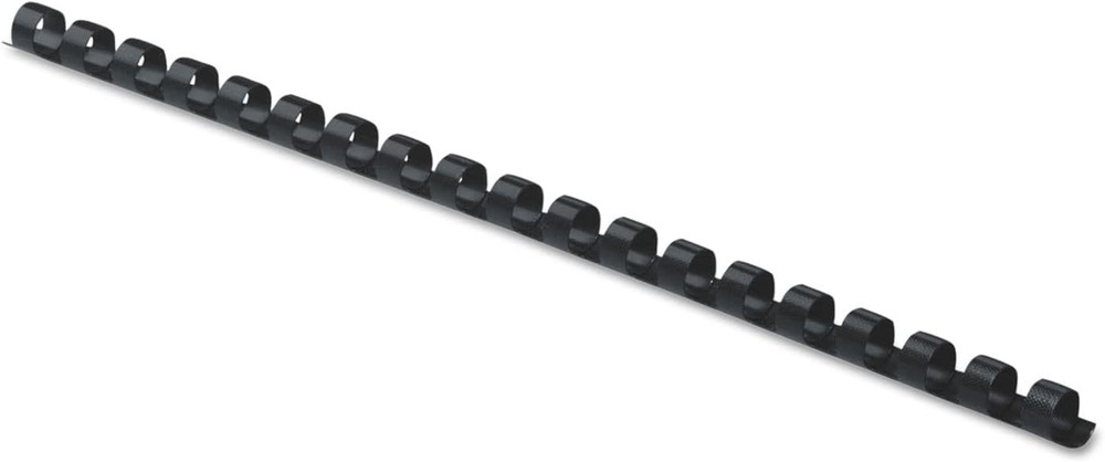 Plastic Comb Binding Spines, 1/4 Inch Diameter, Black, 20 Sheets, 100 Pack (5236