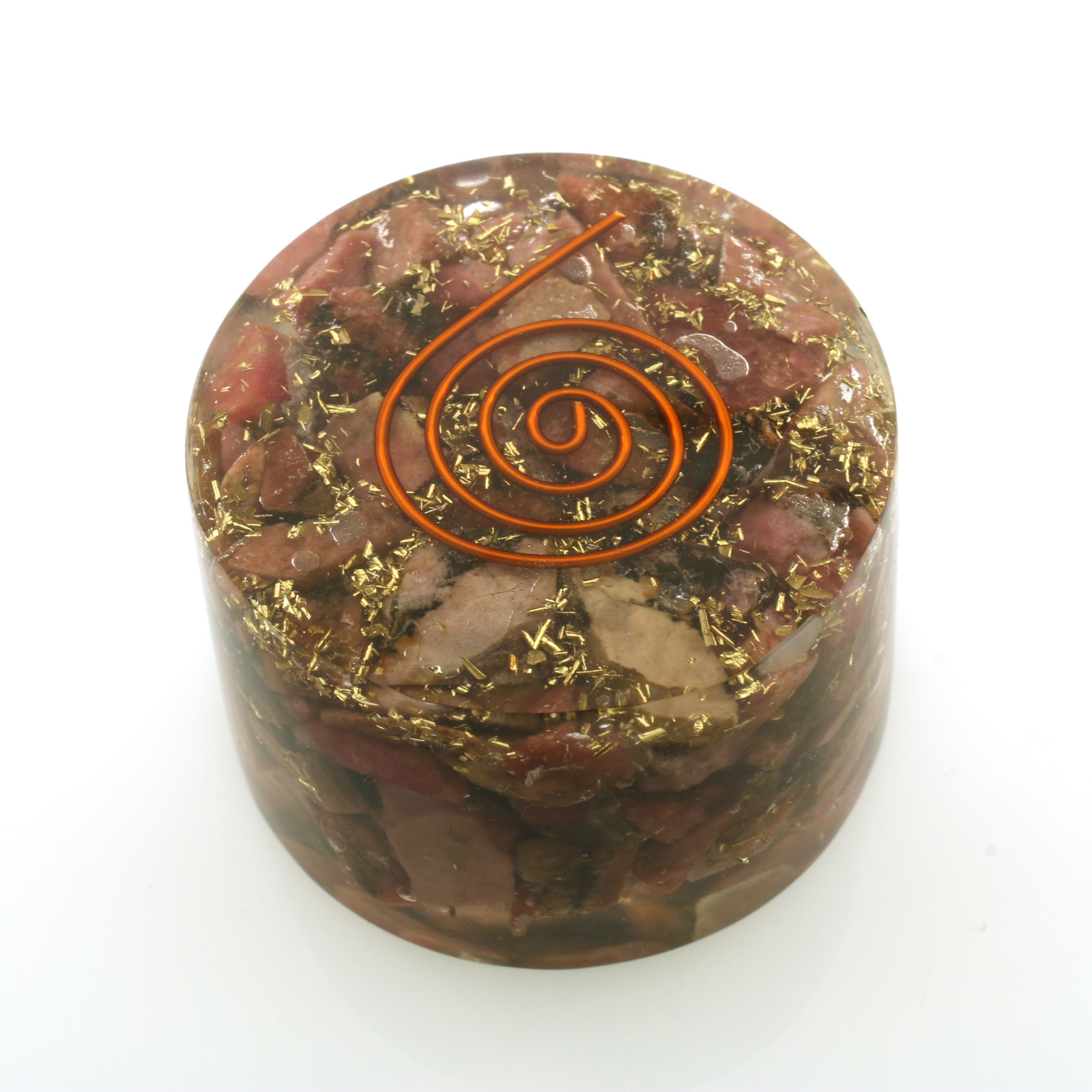 Natural Raw Rhodonite Orgone Tower Buster 1.75 Inch 5g & EMF Protection