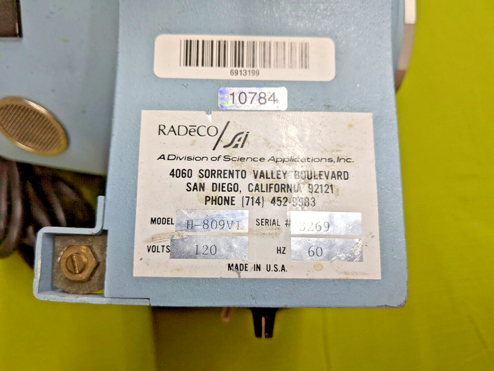 RADēCO Grab Sampler Model H-809V-1