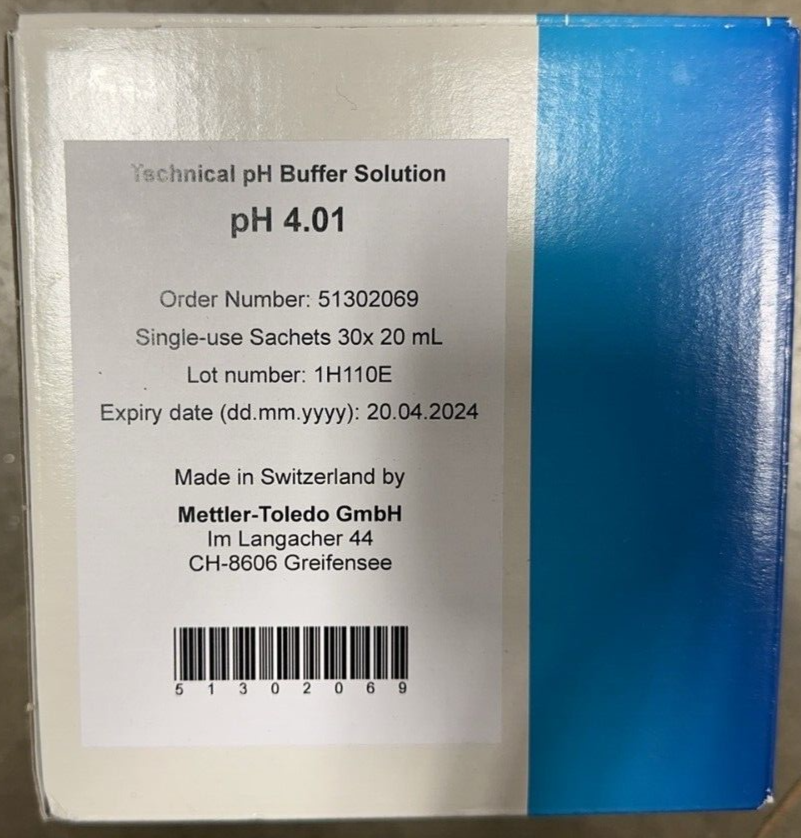 Technical buffer pH 4.01 30x20mL,Mettler-Toledo GmbH, 51302069