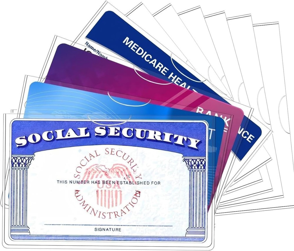 16 Pas Social Security Card Holder Protector/New Medicare Card Protector