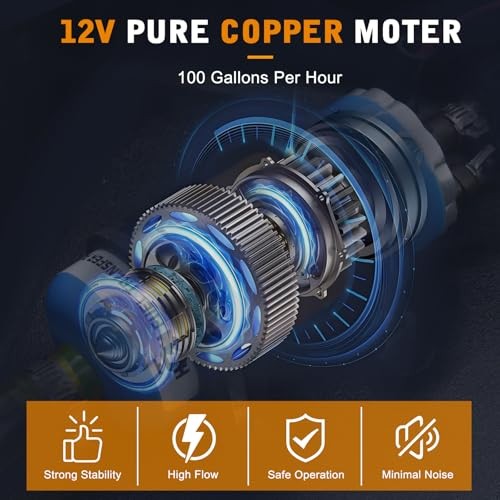 12V High Flow 100GPH Universal External Inline Electric Fuel Pump Replacement