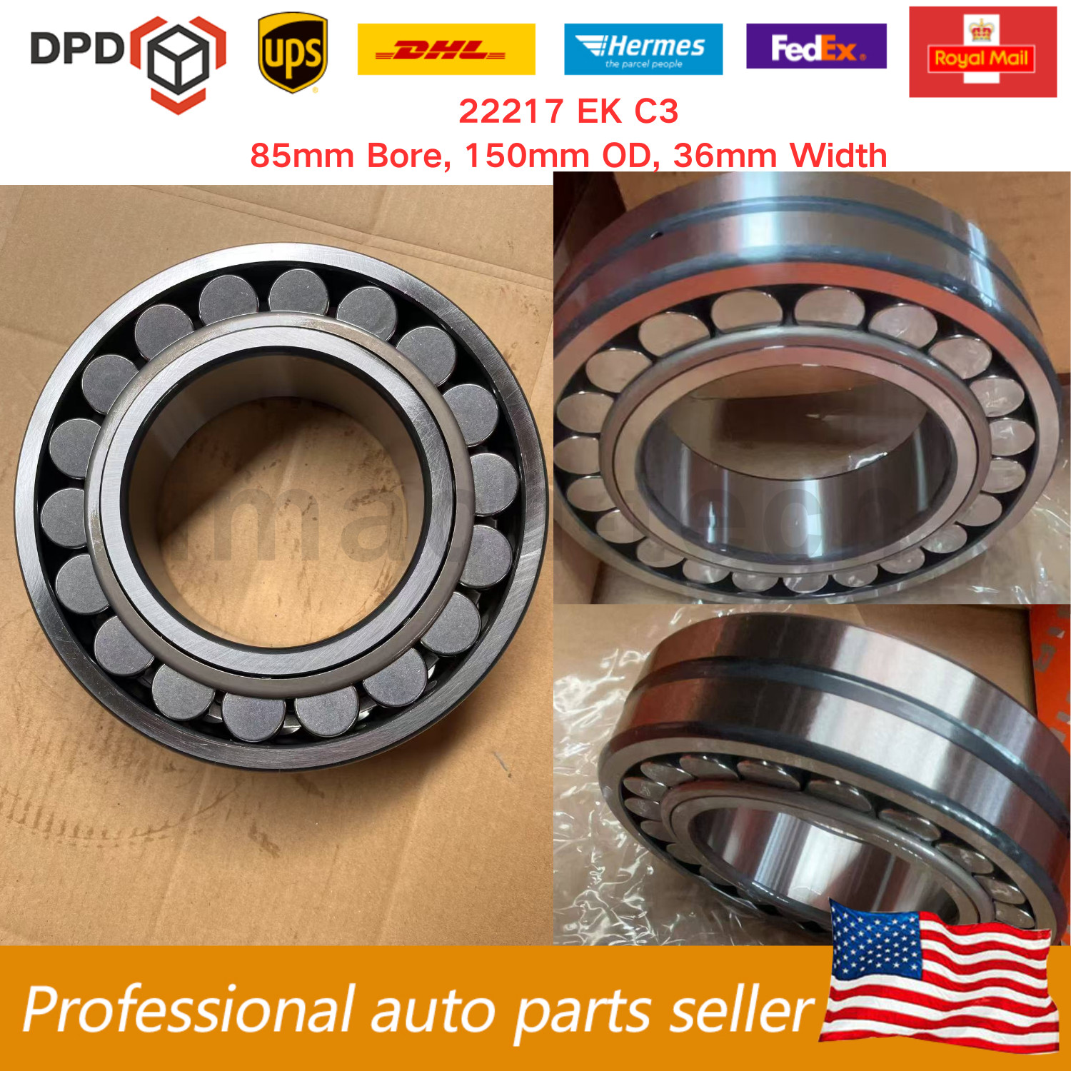 1x New Roller Bearing 85mm Bore, 150mm OD, 36mm Width for SKF 22217 EK/C3