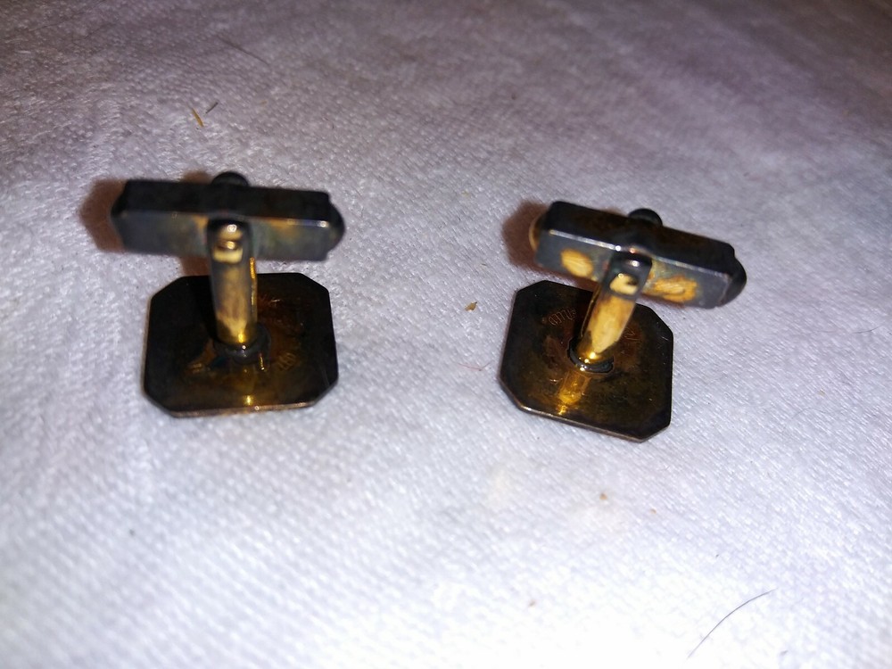 WWII era 1/20 12KT Gold Filled Navy Naval Officer Cufflinks Set