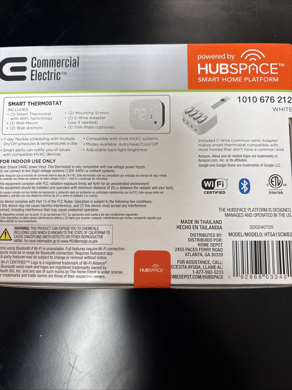 Commercial Electric Wi-Fi and Bluetooth Enabled Smart Programmable Thermostat