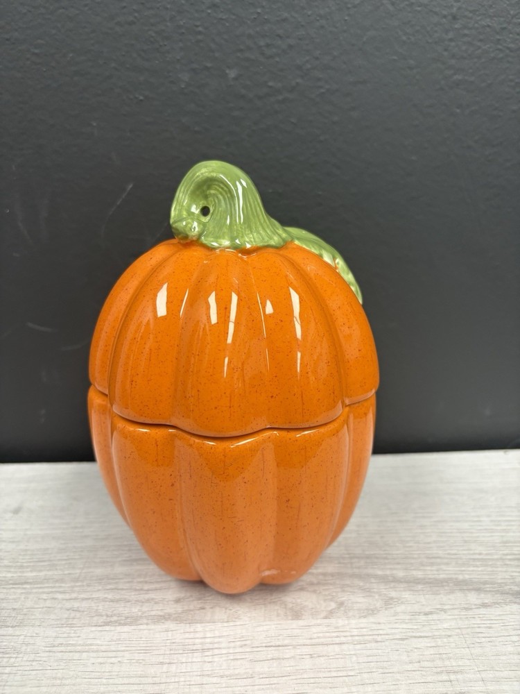 Ceramic Pumpkin Empty Jar From A Candle
