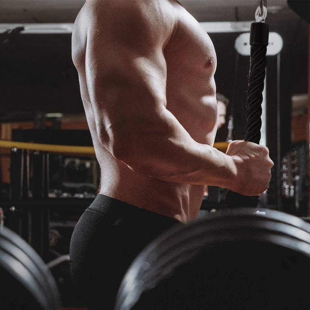 Pull Down Rope Single Grip Tricep Bicep Exercise Attachment for Cable Machines G